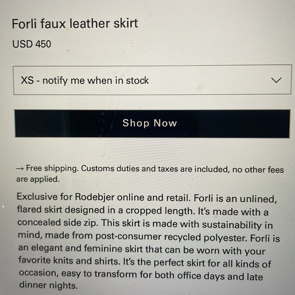 Rodebjer Forli faux leather midi skirt NWT - Picture 16 of 16